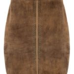 Clara – Salzburg Almond Suede Trachten Skirt