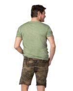backside Vintage Walnut Brown lederhosen with Forest Green Embroidery