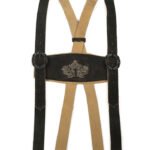 Alpine Black Embroidered Lederhosen Suspender