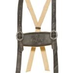 Charcoal Black Alpine Crest Bavarian Leather Suspender