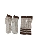 two piece brown and white bavarian socks (2)