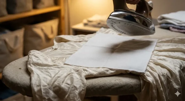 Ironing Silk Dirndl With Pressing Cloth