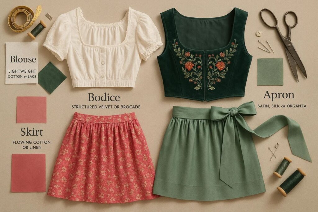 Choose the Right Fabrics for Each Part of the Dirndl2