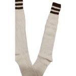 brown and white strap bavarian socks loferl