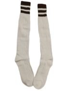 brown and white strap bavarian socks loferl