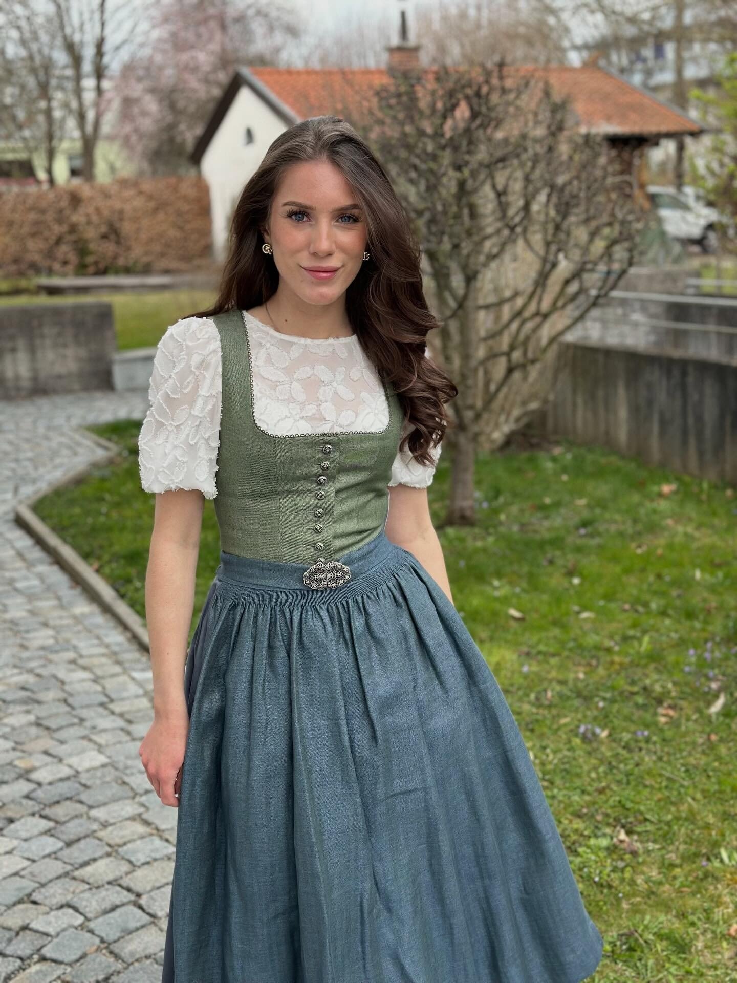 beautiful girl in dirndl dress
