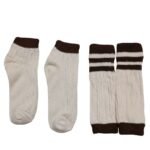 brown and white two piece bavarian socks