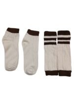 brown and white two piece bavarian socks