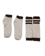 two piece brown and white bavarian socks