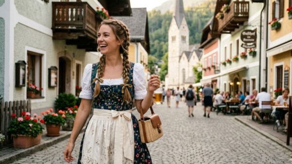 Contemporary Double Braids with Dirndl