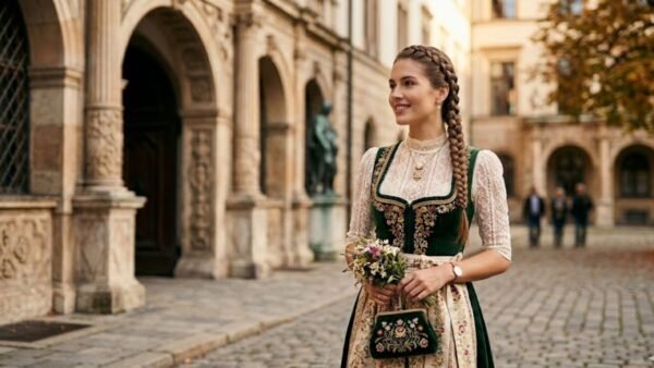 Elegant French Braid with a Dirndl